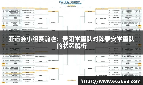 亚运会小组赛前瞻：贵阳举重队对阵泰安举重队的状态解析